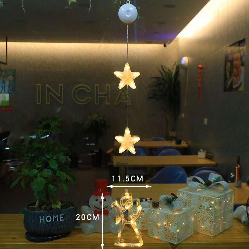 Christmas 3pcs LED Light Star Xmas Tree Hanging Sucker Lamp Window Ornaments Decoration For Home Xmas Navidad New Year Decor Christmas Decorations - OniVibe