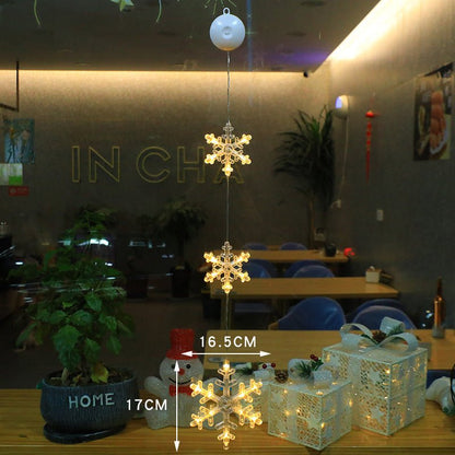 Christmas 3pcs LED Light Star Xmas Tree Hanging Sucker Lamp Window Ornaments Decoration For Home Xmas Navidad New Year Decor Christmas Decorations - OniVibe