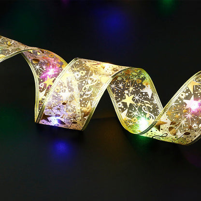 Fairy Lights String Christmas Ribbon Bow Tie - OniVibe