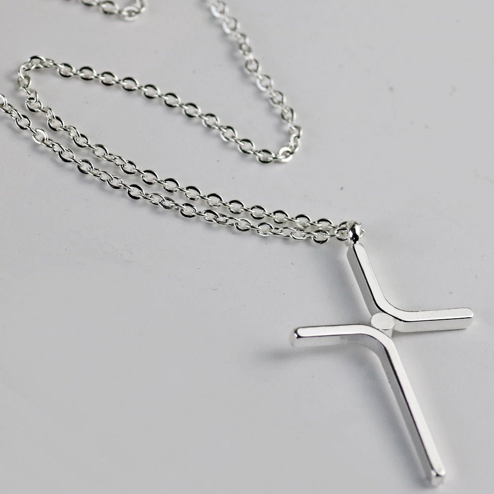 Cross Pendant New Simple Necklace Titanium Steel Plating - OniVibe