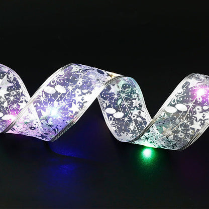 Fairy Lights String Christmas Ribbon Bow Tie - OniVibe