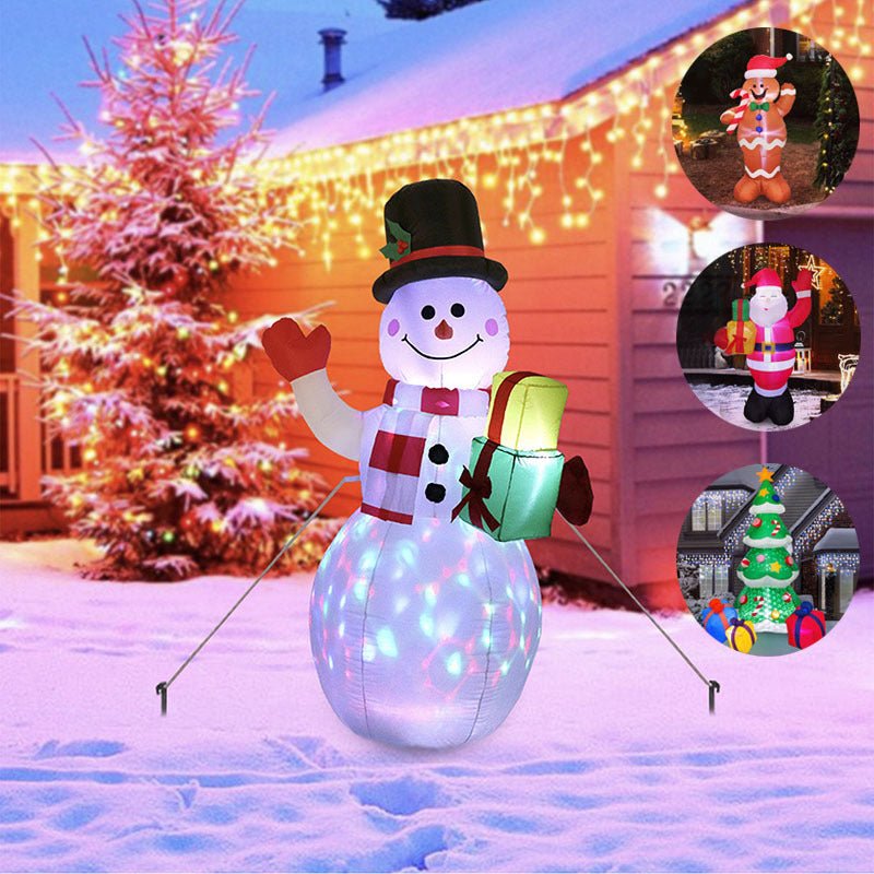 Christmas LED Lights Glowing Santa Tree Snowman Inflatable Doll – Perfect Outdoor Yard &amp; Garden Decor - OniVibe