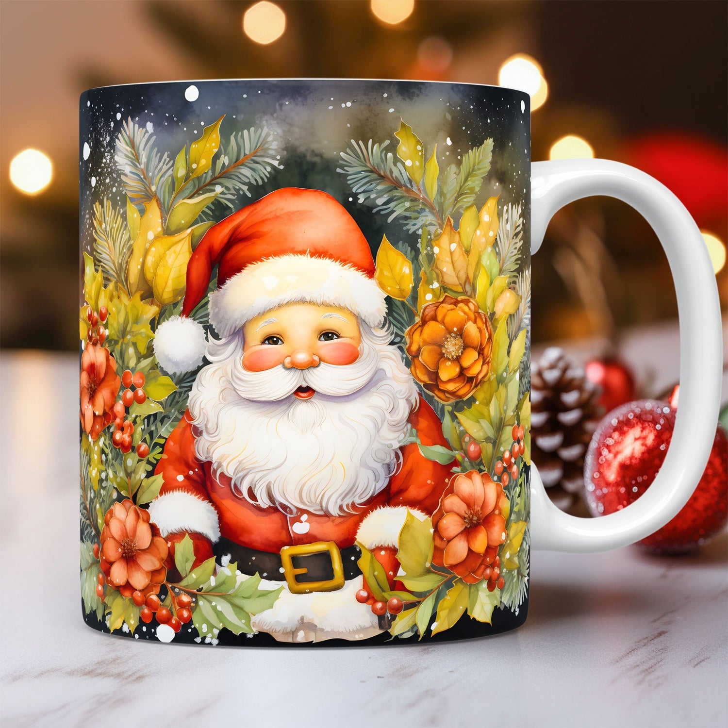 Christmas Theme Ceramic Mug – 3D Santa Claus Coffee Cup for Festive Cheer - OniVibe