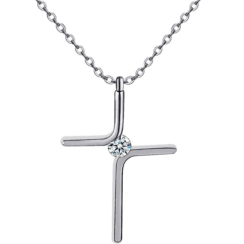 Cross Pendant New Simple Necklace Titanium Steel Plating - OniVibe