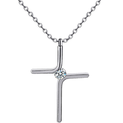 Cross Pendant New Simple Necklace Titanium Steel Plating - OniVibe