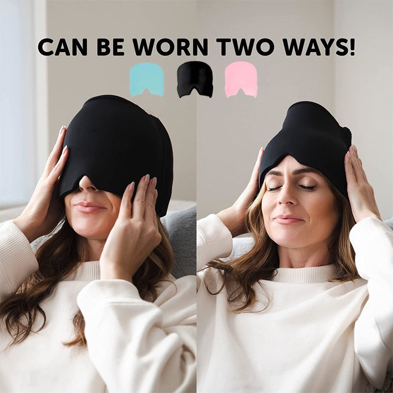 Ice Compress Headache Eye Mask Hat Relief For Migraines, Stress, And Tension Massage Tool - OniVibe