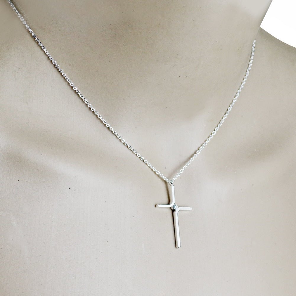 Cross Pendant New Simple Necklace Titanium Steel Plating - OniVibe