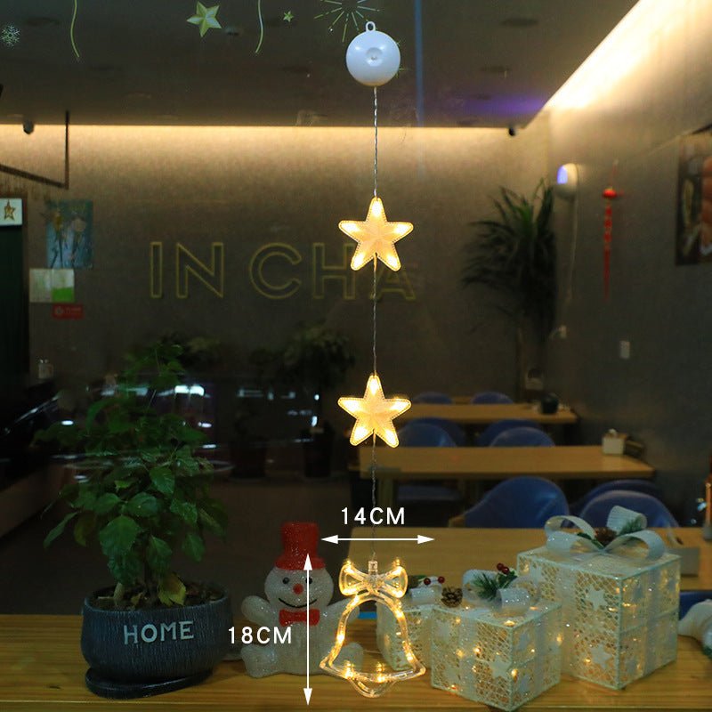 Christmas 3pcs LED Light Star Xmas Tree Hanging Sucker Lamp Window Ornaments Decoration For Home Xmas Navidad New Year Decor Christmas Decorations - OniVibe