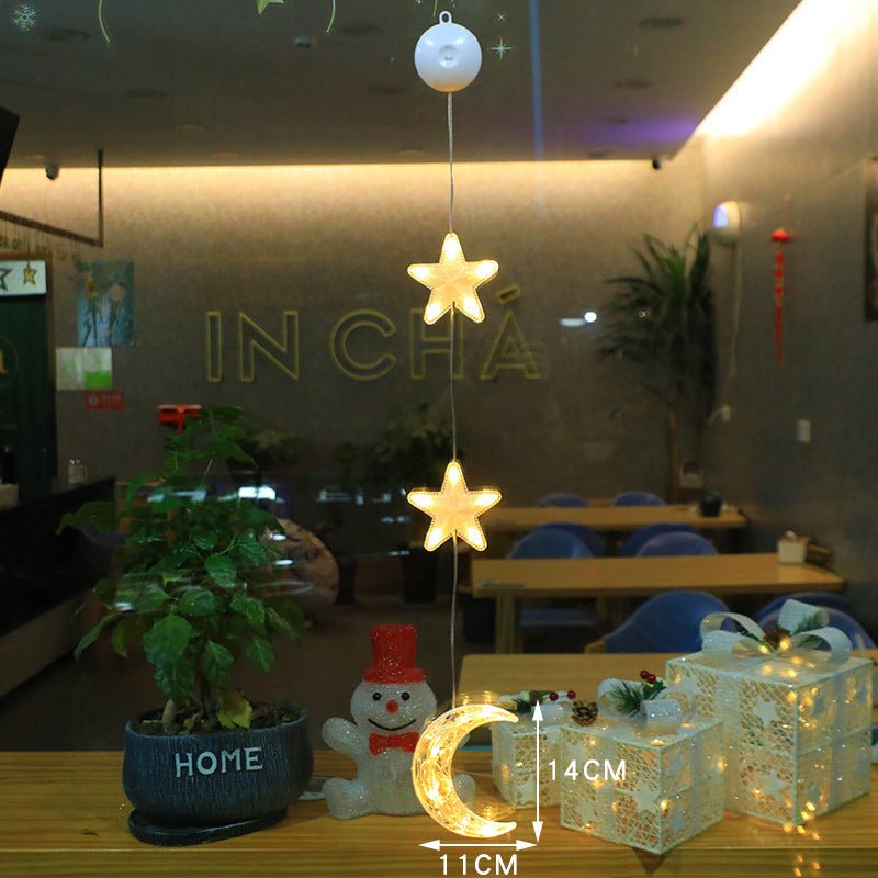 Christmas 3pcs LED Light Star Xmas Tree Hanging Sucker Lamp Window Ornaments Decoration For Home Xmas Navidad New Year Decor Christmas Decorations - OniVibe