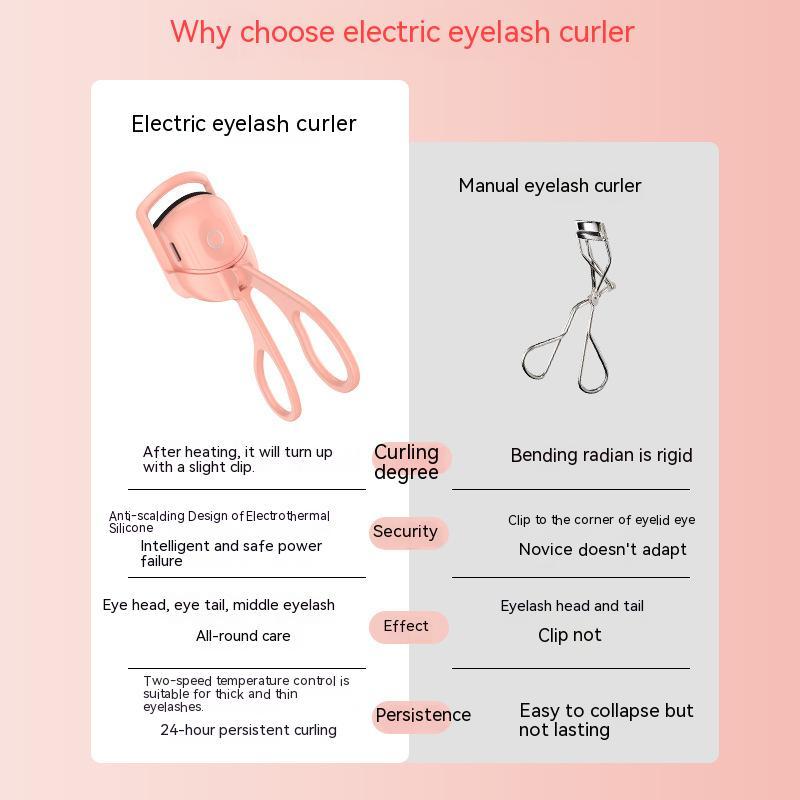 Eyelash Curler Portable Electric Heated Comb Eye Lash Long Lasting Eyelashes Curls Thermal Eyelash Curler Makeup Tools Heated Eyelash Curlers,Rechargeable Electric Eyelash Curler,Handheld Eyelash Heat - OniVibe