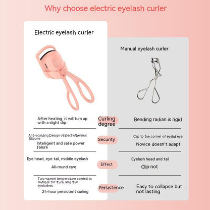 Eyelash Curler Portable Electric Heated Comb Eye Lash Long Lasting Eyelashes Curls Thermal Eyelash Curler Makeup Tools Heated Eyelash Curlers,Rechargeable Electric Eyelash Curler,Handheld Eyelash Heat - OniVibe