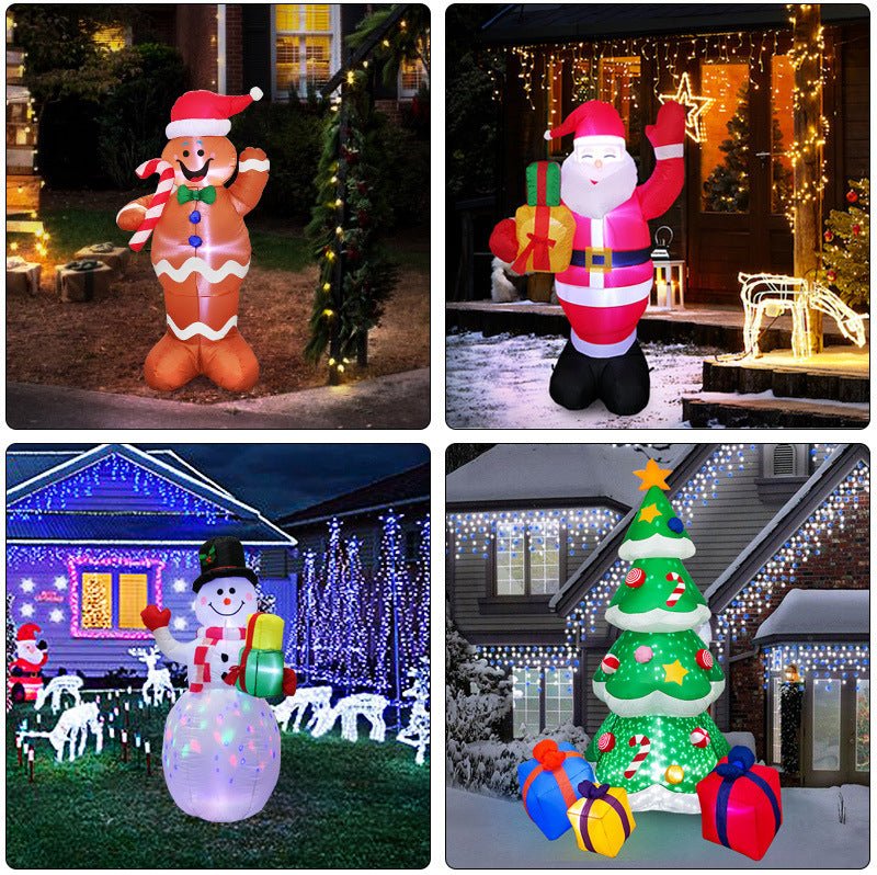 Christmas LED Lights Glowing Santa Tree Snowman Inflatable Doll – Perfect Outdoor Yard &amp; Garden Decor - OniVibe