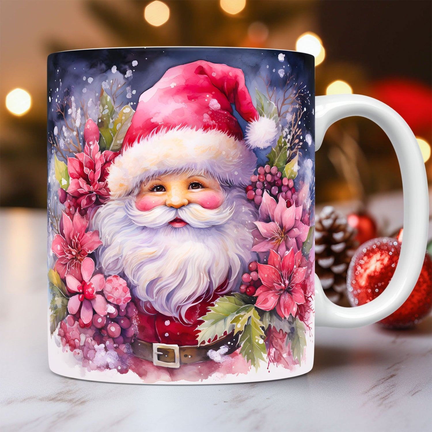 Christmas Theme Ceramic Mug – 3D Santa Claus Coffee Cup for Festive Cheer - OniVibe