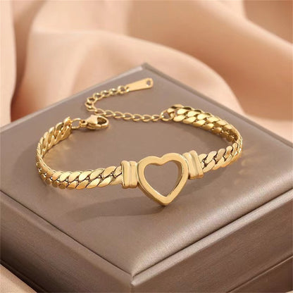 Personalized Love Chain Necklace Bracelet For Women Fashion Titanium Steel Non-fading Clavicle Chain Jewelry