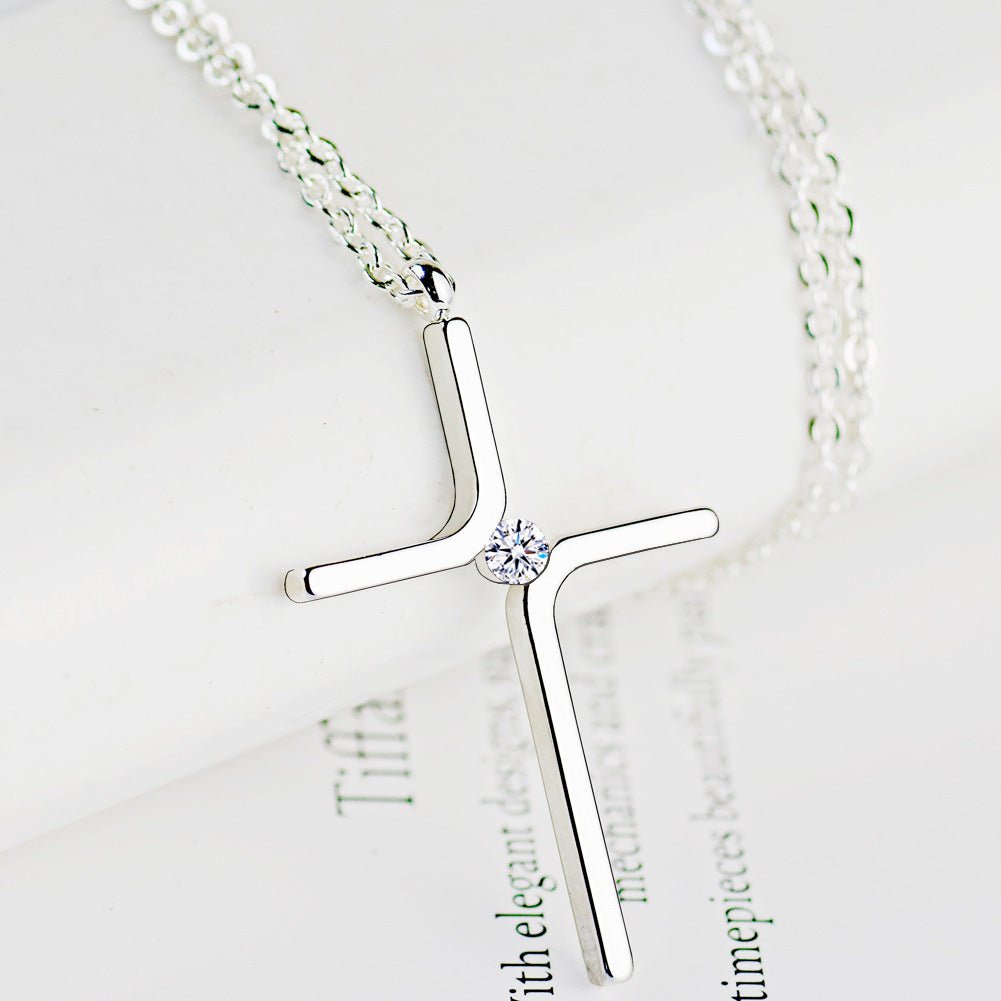 Cross Pendant New Simple Necklace Titanium Steel Plating - OniVibe