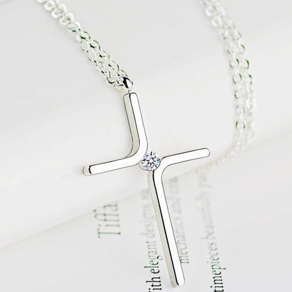 Cross Pendant New Simple Necklace Titanium Steel Plating - OniVibe