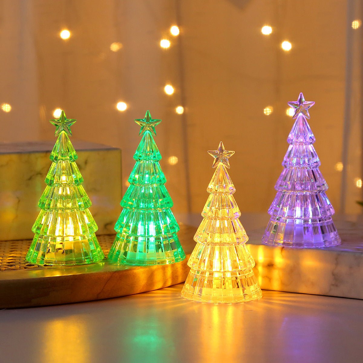 Christmas Decoration Light - Emitting Christmas Tree Crystal Night Lamp – Festive &amp; Cozy - OniVibe