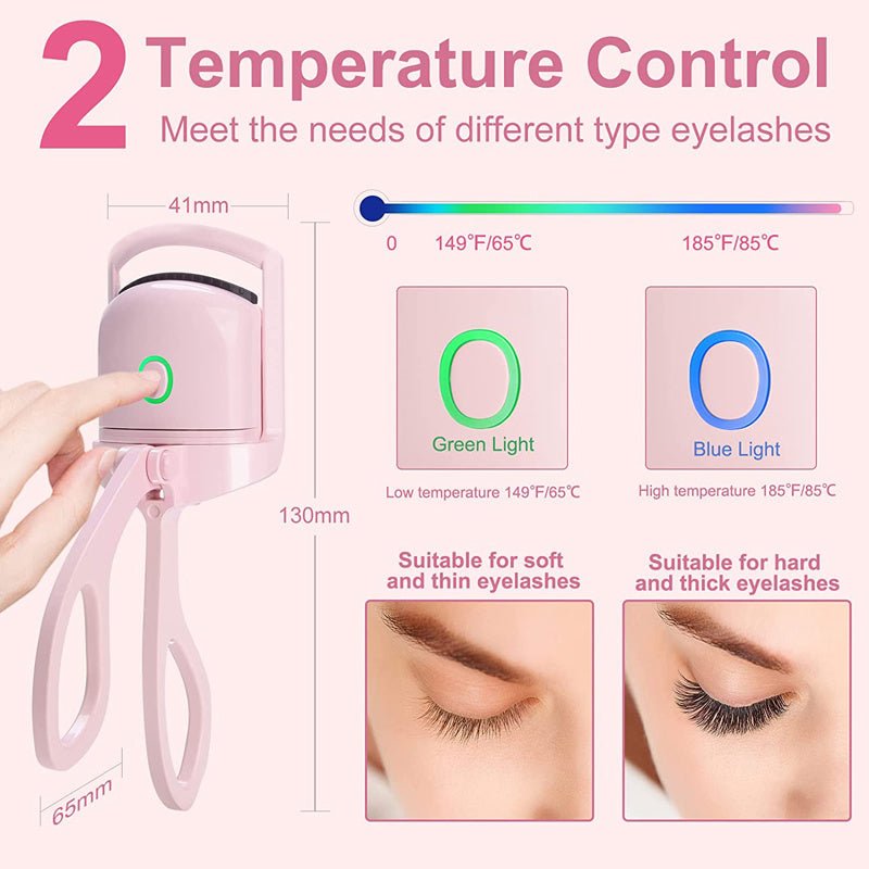 Eyelash Curler Portable Electric Heated Comb Eye Lash Long Lasting Eyelashes Curls Thermal Eyelash Curler Makeup Tools Heated Eyelash Curlers,Rechargeable Electric Eyelash Curler,Handheld Eyelash Heat - OniVibe