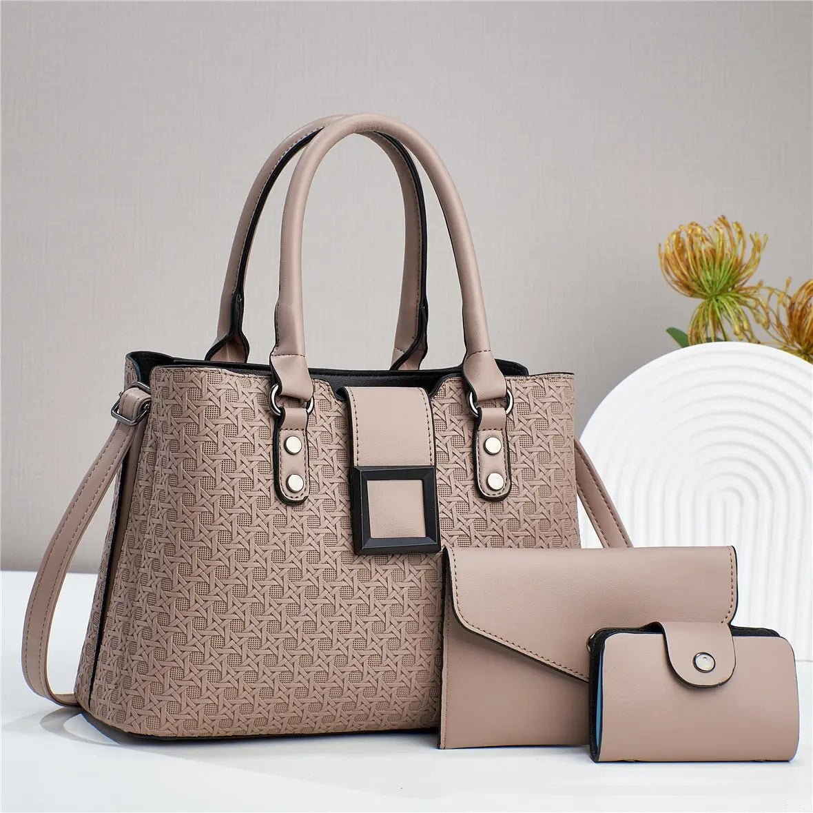 Three - piece Textured Large Capacity Women&